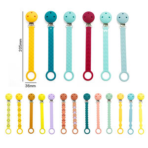 Attache-<span class=keywords><strong>sucette</strong></span> en silicone pour bébé, sans BPA, de qualité alimentaire, multicolores, fabriquée en usine, cadeau pour bébé - Product Image 6