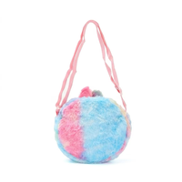 Sac à bandoulière en peluche personnalisé en gros, motif dessin animé, monstre arc-en-ciel mignon, sac d'école en peluche, ensembles de sacs à dos doux et fourrés pour enfants