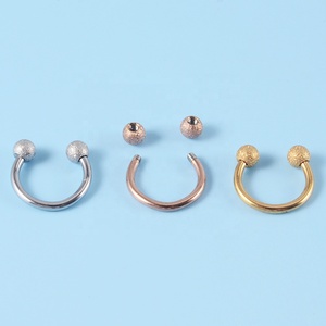 Lotto 15 sfere opache in acciaio inox orecchio cartilagine elica bilanciere intrecciato di base Piercing filo esterno per la lingua della pancia orecchio orecchio - Product Image 5