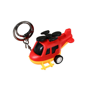 Pullback Mini Helicopter Keychain For Kids Boys <b>Backpack</b> Gift Toy PVC Creative Shape Round Part Number HLXFJ - Product Image 4