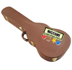 阿奇高品质升级版电吉他手提箱棕色硬壳外壳