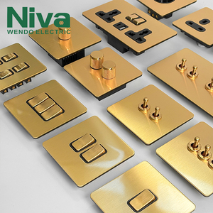 Niva Sang Trọng 2 Gang 2 Cách Vàng Chuyển Đổi Ánh Sáng Chuyển Đổi Thanh Lịch Retro Thép Không Gỉ Bảng Điều Chỉnh Tường Chuyển Đổi Anh Nhà Sang Trọng - Product Image 4