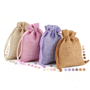 Sacchetto in Iuta con Coulisse Stampato Digitalmente 7x9cm, Confezione Regalo per Gioielli, Logo Personalizzato OEM - Product Image 2
