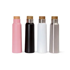 Schlussverkauf 2024 neue Vakuumflasche mit Bambusdeckel einzigartiges Kugelgehäuse-Design Sport Trinkwasserflaschen 500 ml Milchflasche