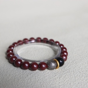Pulsera de Meteorito de Hierro de Altai, Cinabrio Rojo, Energéticamente Purificada, Protección Cósmica, Energía, para Practicantes de Metafísica - Product Image 3