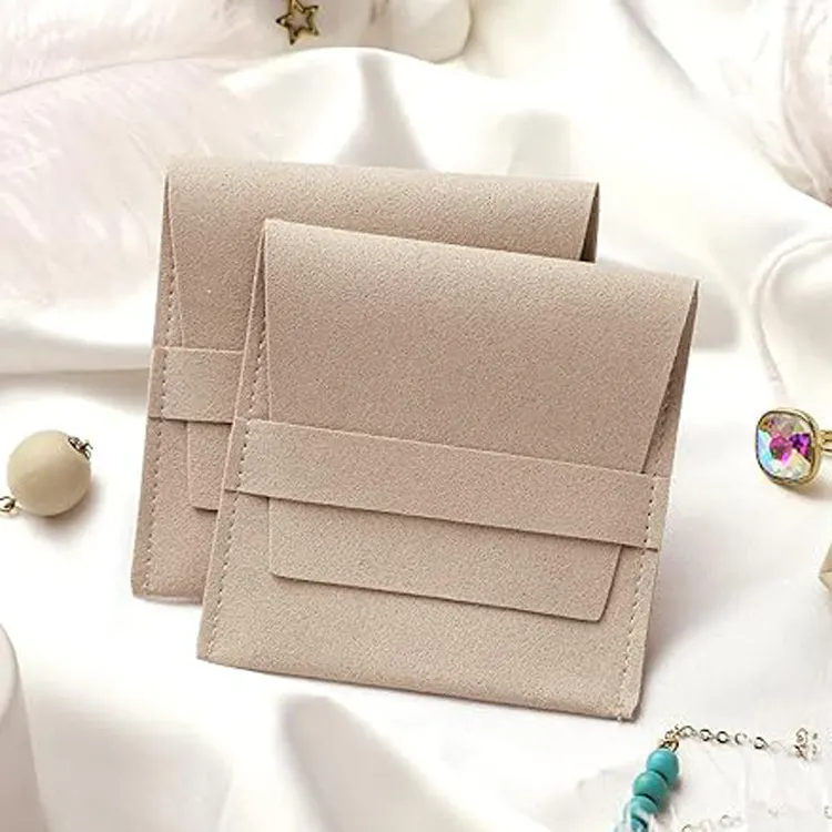 Custom luxury Microfiber Jewelry Pouch with Band, jewelry packaging bag for Bracelet Necklace jewelry Packaging display