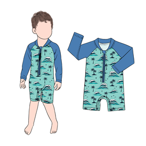 Produttore all'ingrosso di alta qualità del bambino bambino del bambino anteriore con cerniera bottoni a pressione costume da bagno per il nuoto <span class=keywords><strong>e</strong></span> la <span class=keywords><strong>spiaggia</strong></span> che giocano - Product Image 2