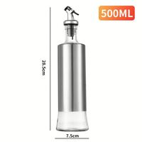 Bouteille d'huile en acier inoxydable en gros, pot en verre pour sauce soja/vinaigre, design moderne, durable, pour cuisine, fête, usage domestique multifonctionnel
