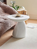 Table basse ronde en fibre de verre et acrylique noir style nordique, mobilier moderne pour la maison et le bureau