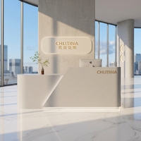 Bureau d'accueil personnalisé Shinestone pour salon de beauté, salon de coiffure, spa, avec logo personnalisé