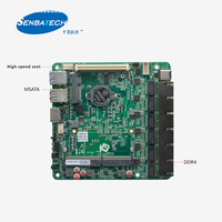 Carte mère embarquée Nano ITX à canal unique DDR4 6 Lan 5205U, calcul en périphérie, carte d'IA, faible consommation, conception sans ventilateur