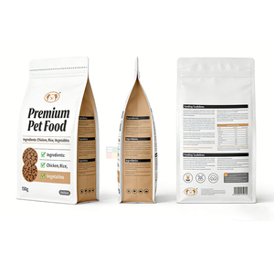 Sachet alimentaire pour animaux de compagnie imprimé sur mesure, laminé, à huit soudures latérales, haute barrière, fond plat, pour aliments pour chiens et chats, litière, emballage en gros - Product Image 1
