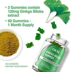 OLLI Supplément de cerveau naturel végétalien <span class=keywords><strong>Ginkgo</strong></span> <span class=keywords><strong>Biloba</strong></span> Leaf Extract Gummies OEM/ODM Gummy Candy <span class=keywords><strong>Dosage</strong></span> pour la concentration et la mémoire - Product Image 4