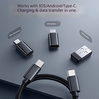 Kit de Cable de Datos USB Multifuncional de 60W 3A, Carga Rápida 6 en 1, Juego de Adaptadores de Viaje Trenzados para Cable de Carga de Teléfono Móvil
