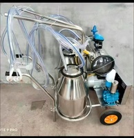 Machine à traire industrielle portable de haute qualité pour vaches, chèvres et moutons, machine à lait à double baril à vide pour agriculteurs