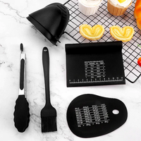 6pcs Silicone Pâte Grattoir Cutter Set Avec Badigeonner Huile Brosse Et Cuisine Alimentaire Pinces Cuisine Set