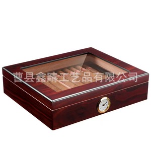 Humidor à cigares en bois Cigarol, rectangulaire, double couche, avec hygromètre, boîte de rangement de bureau, anti-humidité - Product Image 5