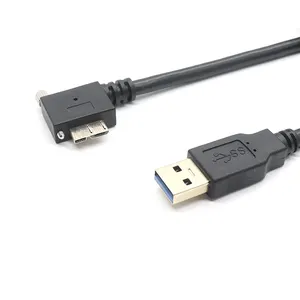 3.0 USB un maschio A destra ad angolo sinistro USB Micro B adattatore cavo di prolunga con vite montato