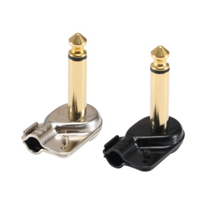 Haute qualité Akai <span class=keywords><strong>Mini</strong></span> plat doré placage à Angle droit Audio 6.35mm <span class=keywords><strong>TS</strong></span> L connecteur <span class=keywords><strong>Jack</strong></span> pour guitare pédalier câble de raccordement - Product Image 1