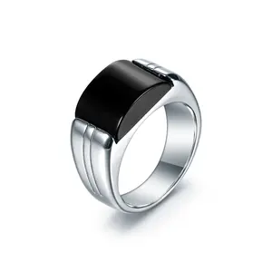 ขายส่ง สีดำ onyx mens wedding band-Abidingแหวนผู้ชายสีดำOnyxเครื่องประดับHandmade 925 Sliverแหวนผู้ชายเงินสเตอร์ลิงJewelryweddingผู้ชายงานแต่งงาน
