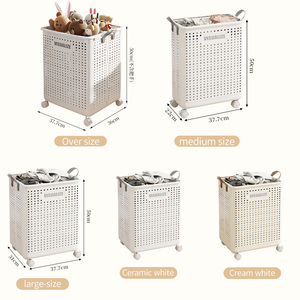 Giỏ đựng đồ giặt gấp gọn lớn, giỏ đựng đồ giặt linh hoạt, giỏ đựng đồ giặt bằng nhựa có bánh xe - Product Image 5