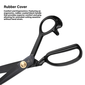 Chuyên Nghiệp Nhiệm Vụ Nặng Nề Tất Cả Các Kim Loại Kéo Màu Đen Vải Nhà Máy May Kéo Công Nghiệp Cấp Vải Cắt Kéo Thợ May - Product Image 3