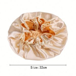 Wholesales New <b>Extra</b> <b>Large</b> Double Layer Sleep Cap Hair Bonnets for Women Ruffed Design Satin Bonnet Sleeping - Product Image 2