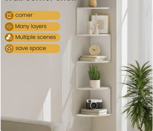 Étagère d'angle murale pour chambre à coucher, rangement triangulaire, organisateur suspendu pour <span class=keywords><strong>chevet</strong></span>, meuble de présentation <span class=keywords><strong>flottant</strong></span> - Product Image 2