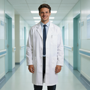 Camice Medico Bianco da Donna, Traspirante, a Maniche Lunghe o Corte, Uniforme per Medici Pediatrici e Farmacisti - Product Image 1