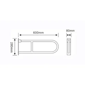 درابزين ناعم يُثبت على الحائط على شكل U من الفولاذ المقاوم للصدأ ومقابض أمان للمرحاض ومسند ذراع للسكة للمعاقين