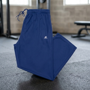 Custom Athletic <b>Men's</b> Big Tall Dri-Power <b>Pants</b> 100% Cotton Royal/<b>White</b> XL Size Straight Pattern Pleat Zipper Colored Terry - Product Image 2
