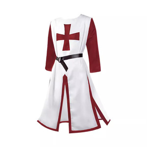 Costume da Guerriero Rinascimentale, Mantello Nero, Tunica Medievale da Cavaliere Templare, Abbigliamento per Cosplay - Product Image 6
