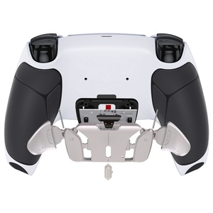 EXtremeRate - Kit de Botones Traseros de Metal Blanco y Plateado Reforzados con Goma RISE4 para Control de PS5, Kit de Modificación de Palancas - Product Image 4