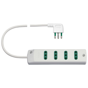 Vimar Power Strip 4 Outlets 35 Cm White With 90 Degree Plug - Product Image 1