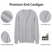 Cardigan en maille fine à col en V pour femme, vente en gros, faible MOQ, échantillon rapide, logo personnalisé, léger, boutonné, prix d'usine