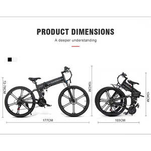 Para bicicleta plegable eléctrica para adultos de 500W, carrera todoterreno de 26 pulgadas para adultos, neumático integrado y de una sola pieza, 0,0g - Product Image 3