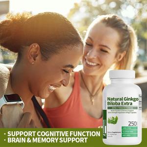 OEM personalizable extra fuerte vegetariano Ginkgo Biloba cápsulas suplemento natural para mejorar la función cerebral memoria adultos - Product Image 5