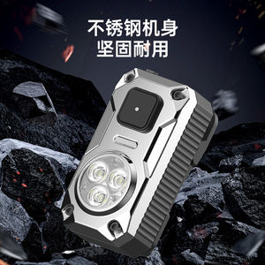 Lampe de poche en acier inoxydable SD-34, rechargeable, Led, haute puissance, Mini clip magnétique Portable pour randonnée en plein air, pêche nocturne - Product Image 1