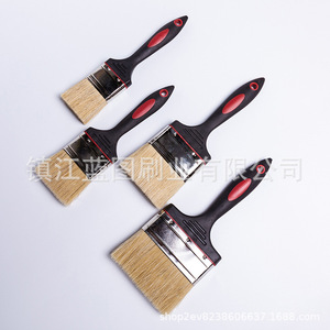 Paintbrush Pig Bristles 15-22mm <b>Rubber</b> <b>Plastic</b> Handle Black Red Painting Brushing Cleaning LT626B - Product Image 3