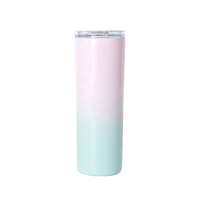 Gobelet isotherme sous vide en acier inoxydable, cylindrique et mince, pour café, avec impression par sublimation, logo personnalisé, pour la gym et le fitness