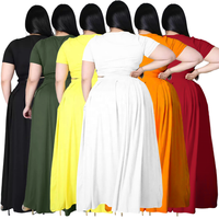 Nouveautés 2021, taille plus 5XL, haut bandage uni pour femmes et jupe plissée, taille plus pour femmes, ensemble jupe deux pièces