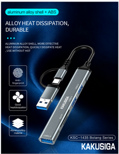 KSC-1435 BOLANG Convertisseur multifonction 10 en 1 (Type-C+USB vers USB3.0*3+SD+TF) - Product Image 2