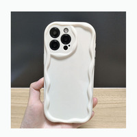 Coque de téléphone portable en TPU souple antichoc à bords ondulés et effet bulle, style crémeux et irrégulier, pour iPhone 16 Pro Max, 17 Pro Max, 15 Plus, 14 Pro