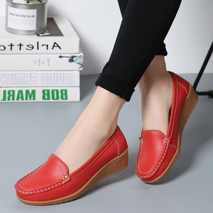 Comode ballerine per <span class=keywords><strong>mocassini</strong></span> taglie forti da <span class=keywords><strong>donna</strong></span>-scarpe Casual Slip-On da mamma con <span class=keywords><strong>tacco</strong></span> a zeppa - Product Image 4