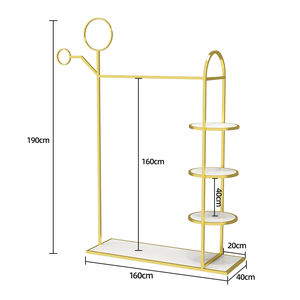 Vente en gros d'étagères modernes en acier inoxydable pour magasin de vêtements <span class=keywords><strong>Boutique</strong></span> présentoirs à vêtements de style européen pour magasin de détail - Product Image 3