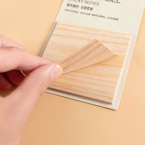 Bloc de Notas Adhesivas con Diseño de Madera, Bloc de Notas Autoadhesivas para Material Escolar - Product Image 1