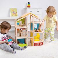 Muebles familiares para niños, casa de muñecas de juguete de madera, bricolaje, nuevo diseño