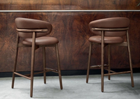 Ensemble de chaises de bar de luxe très vendues, personnalisées pour la maison, le restaurant, la cuisine, cadre en bois massif moderne pour l'extérieur, l'école