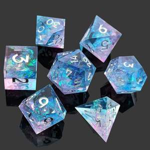 Directo de fábrica, juego de siete lados de alta calidad de dados de resina de ilusión de bordes afilados, dados de juego de varios lados - Product Image 5