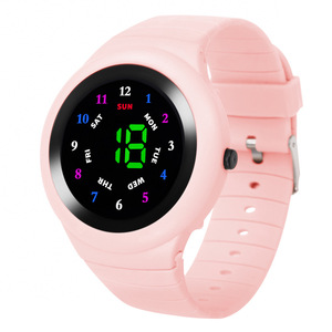 Nuovo Orologio LED <span class=keywords><strong>per</strong></span> <span class=keywords><strong>Bambini</strong></span> con Pulsante, Vetro a Specchio Rotondo, <span class=keywords><strong>per</strong></span> Studenti <span class=keywords><strong>Maschi</strong></span> e Femmine, con Display Settimanale, <span class=keywords><strong>Orologi</strong></span> Elettronici alla Moda - Product Image 4